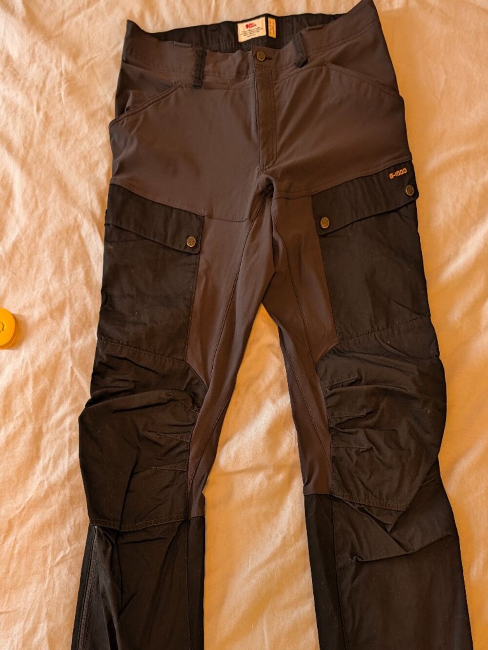 Fjallraven Keb Trousers - Size 38 (54 EU), Short - 30 Inches - BLACK/STONE GREY